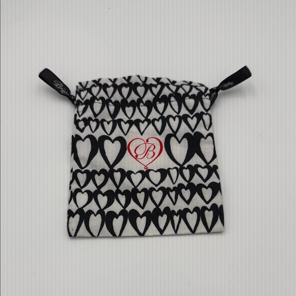 Brighton Monogram Heart Drawstring Pouch - Black & White